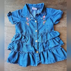 Real Love little girls ruffle layer jean dress size 4T